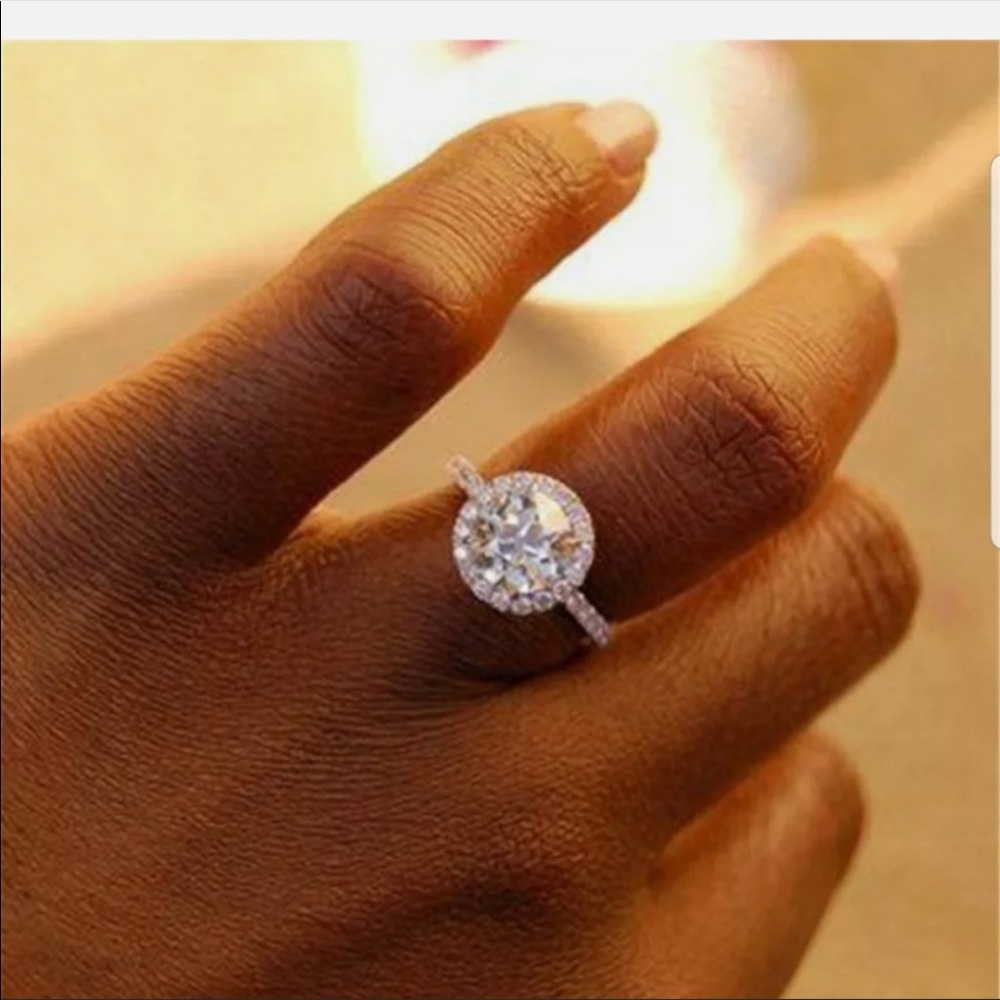 Very beautiful engagement S925 white sapphire ring - Picture 4 of 5